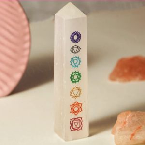Energized 7 Chakra Selenite Tower